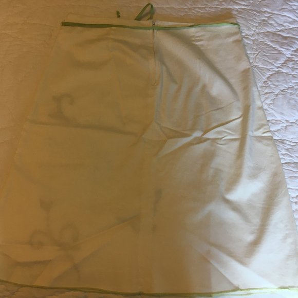 Heart & Soul Cotton White Green Skirt Applique Flowers Leaves Embroidered Size 5 - Picture 4 of 12